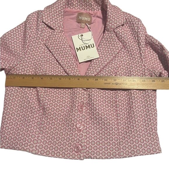 Show Me Your Mumu Pink Daisy Jacquard Floral Crop Jacket Size M NWT - Picture 12 of 12